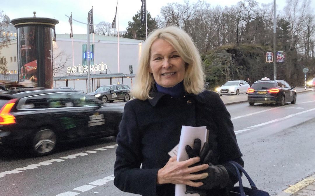 Pia Tengvall efter en intervju i P4 Extra med Titti Schultz